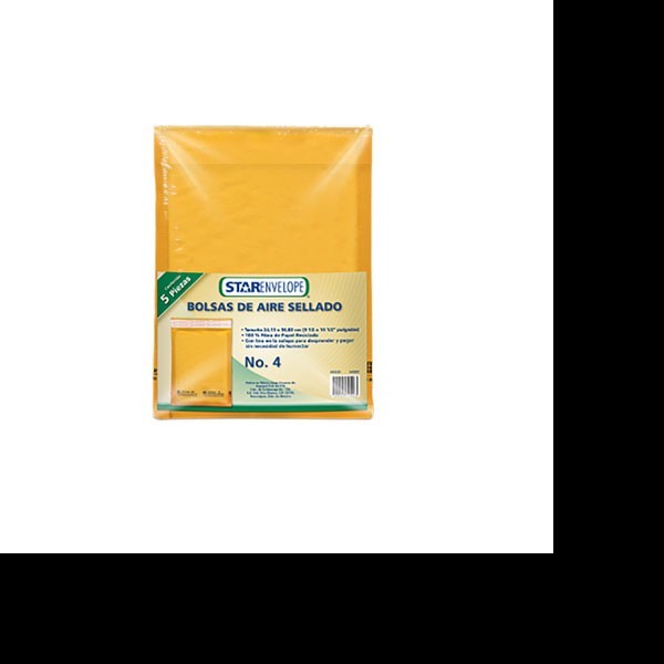 SOBRE BOLSA BURBUJA AIRE 4 STAR24.13X36.83CM PAQ.C5 E6